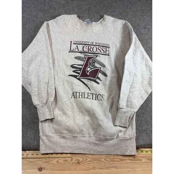 VTG 90s Champion Reverse Weave University Of Wisconsin La Crosse Sweatshirt 2XL